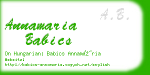 annamaria babics business card